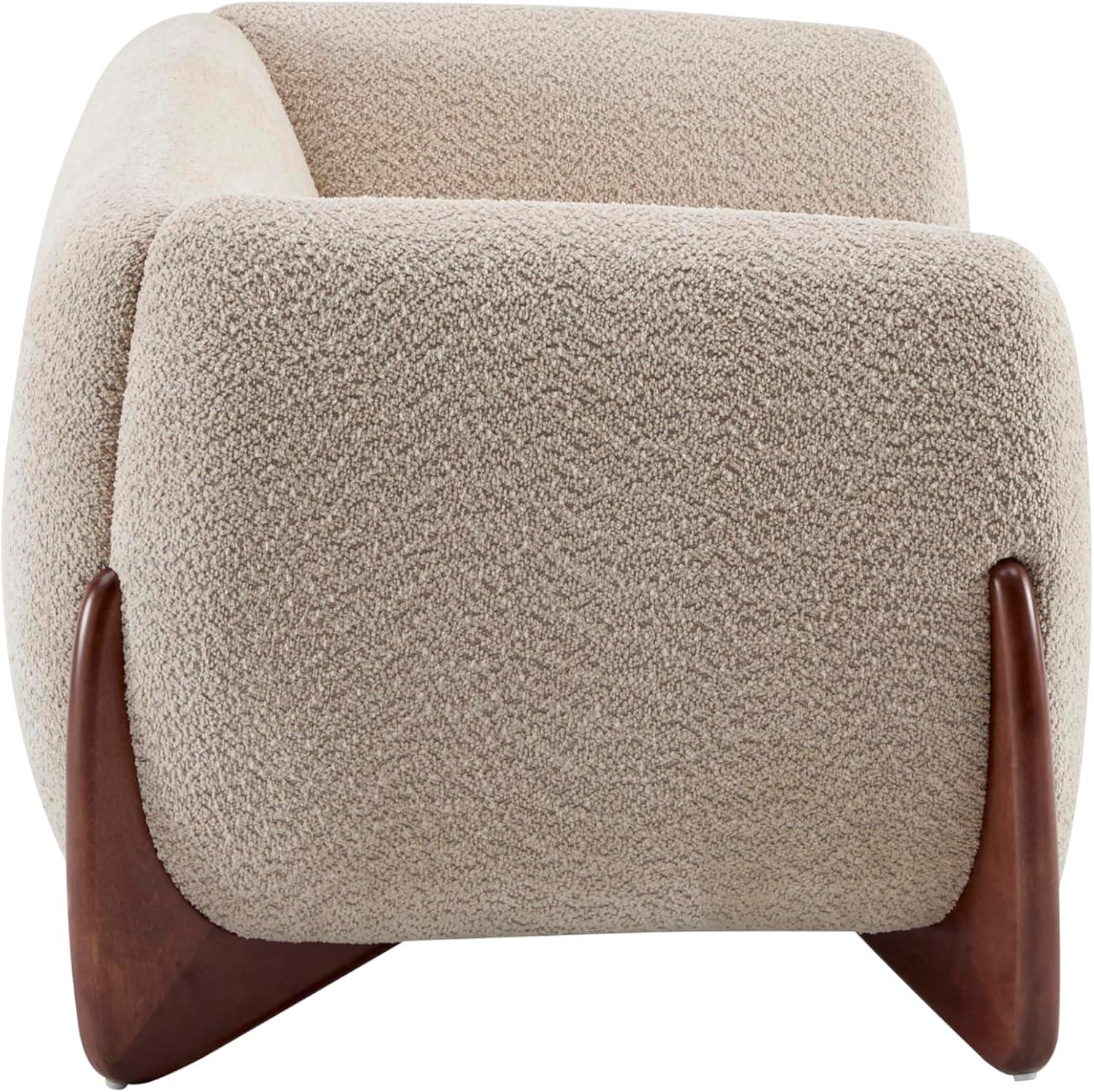 image:imageChristopher Knight Home Alma 63 Boucle Loveseat with Wood Legs 2 Seater Sofa Couches for Living Room Upholstered Couch Chair Soft Seating Lounge Sofa Chair Cozy Loveseat with Armrest Navy BlueAlmond