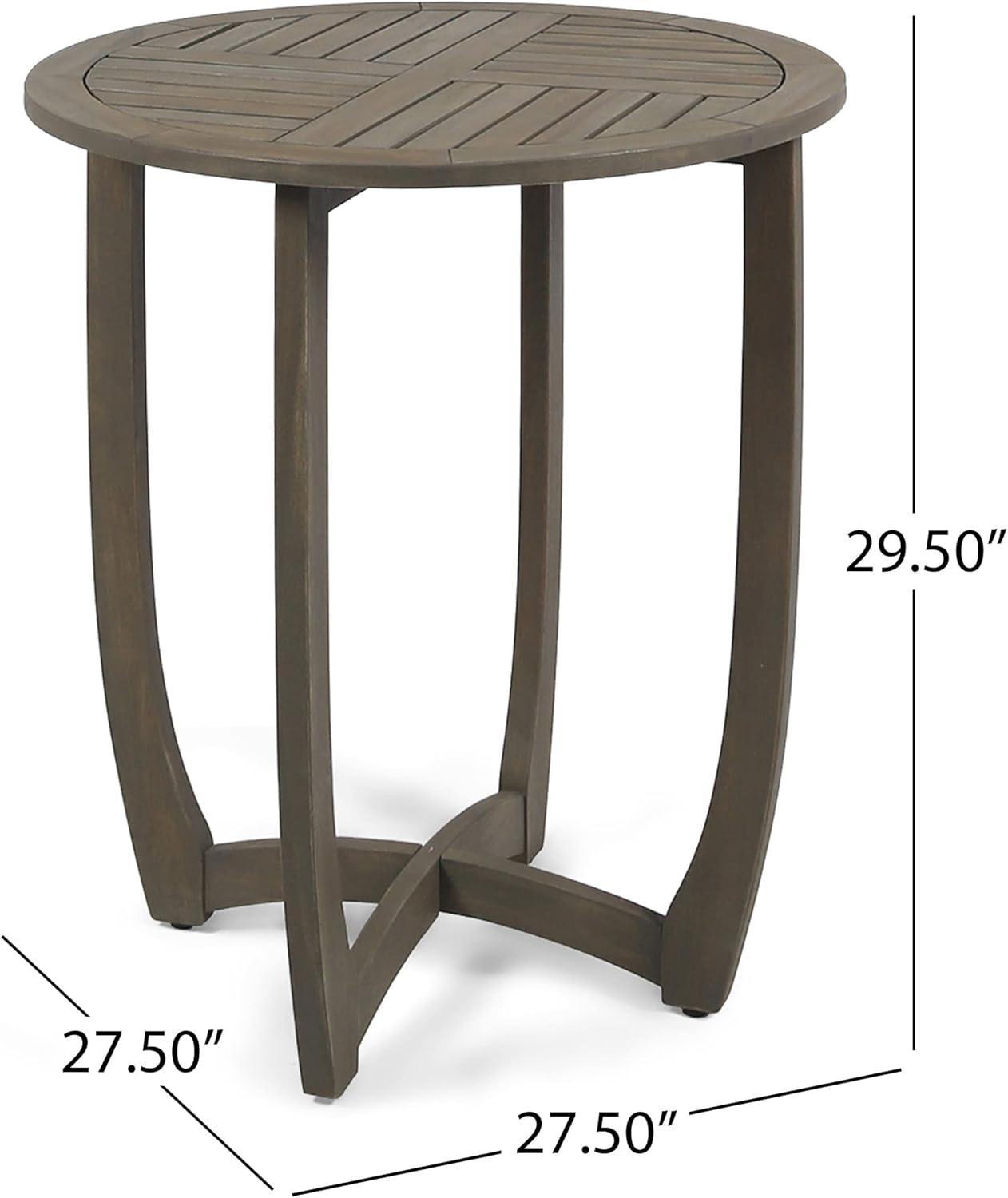 image:imageChristopher Knight Home Coronad Outdoor 2Seater Acacia Wood Bistro Set Gray and Crme