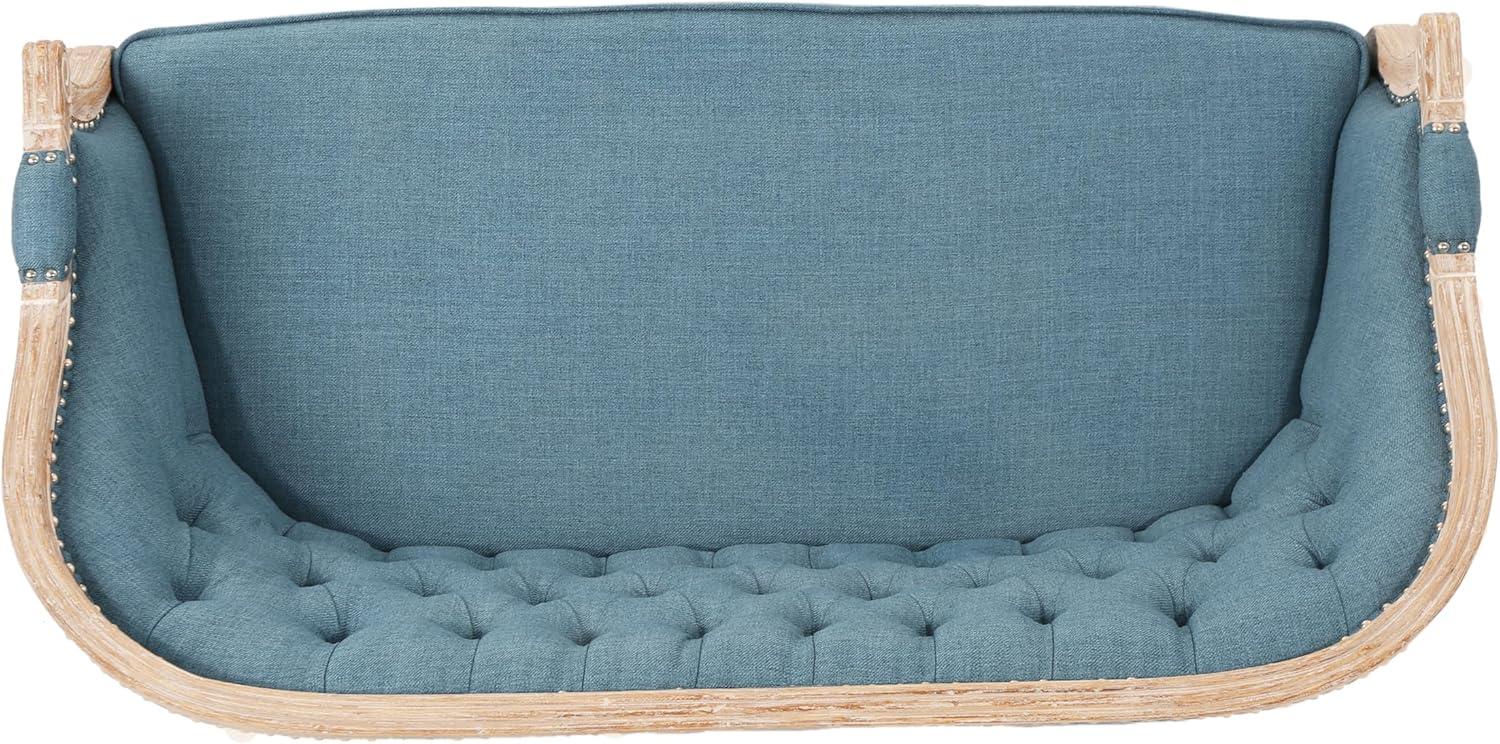 image:imageChristopher Knight Home Faye Classical Fabric Tufted Loveseat Blue AntiqueBlue Antique