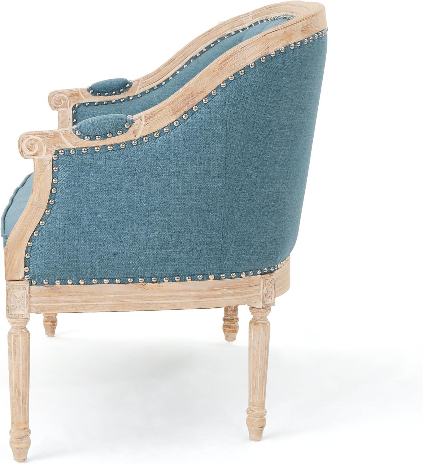 image:imageChristopher Knight Home Faye Classical Fabric Tufted Loveseat Blue AntiqueBlue Antique
