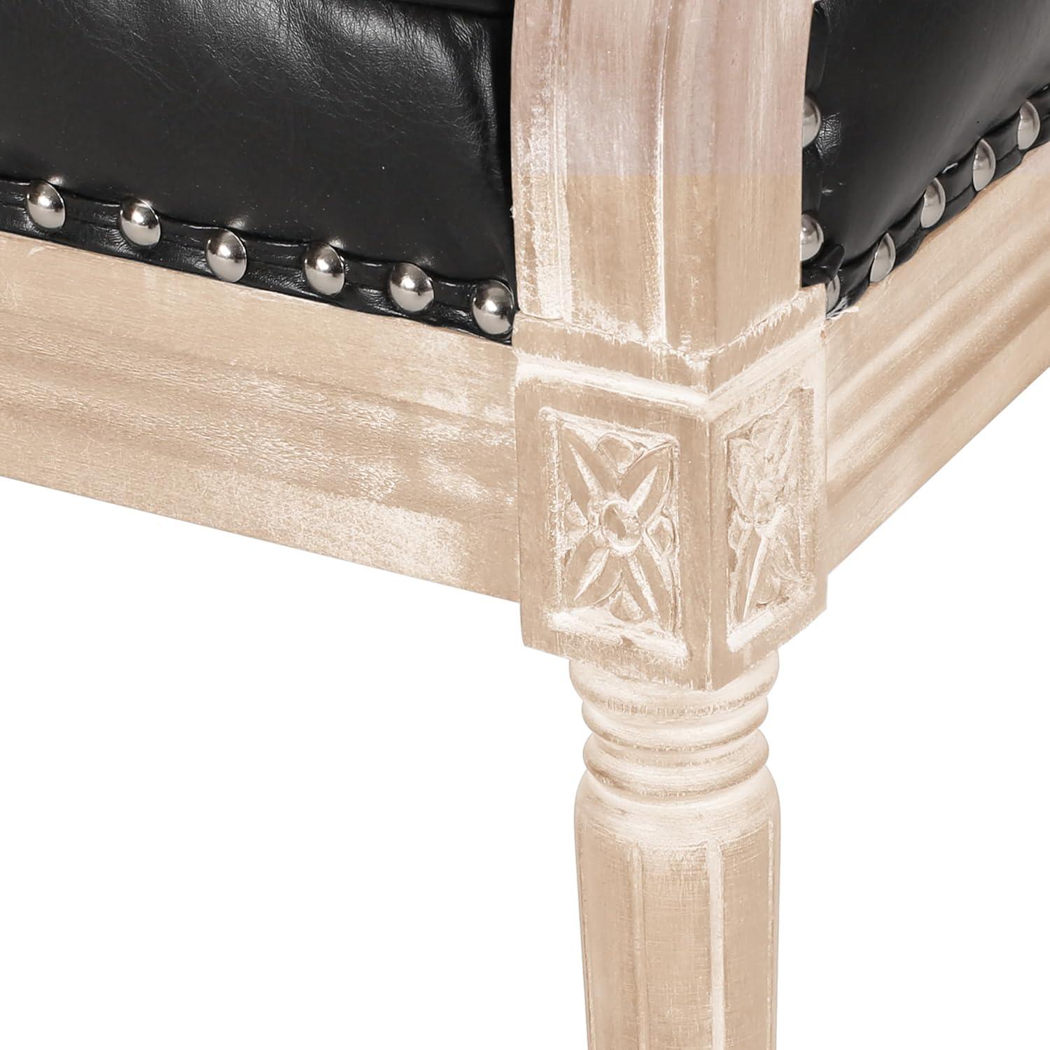 image:imageChristopher Knight Home Faye Classical Fabric Tufted Loveseat Blue AntiqueMidnight Grey
