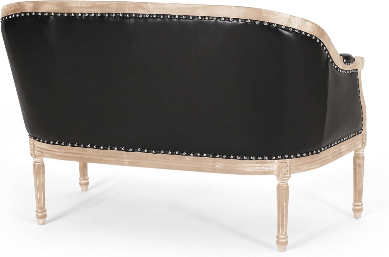 image:imageChristopher Knight Home Faye Classical Fabric Tufted Loveseat Blue AntiqueMidnight Grey