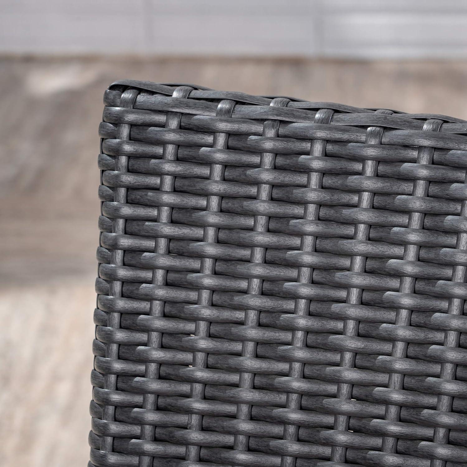 image:imageChristopher Knight Home Kearns Outdoor 3 Piece Wood and Wicker Bistro Set Gray FinishGrayGray