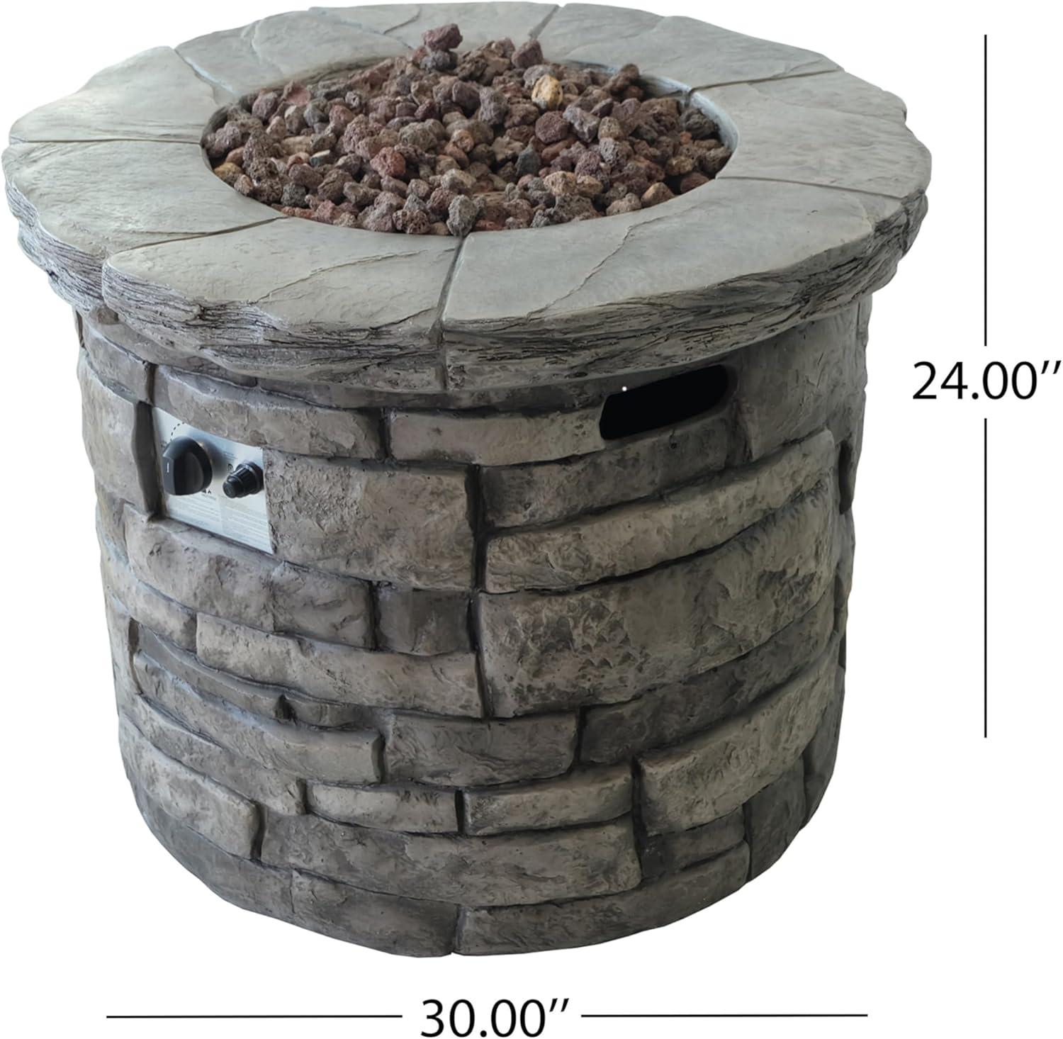 image:imageChristopher Knight Home Maison Outdoor 5 Piece Acacia WoodLight Weight Concrete Adirondack Chair Set with Fire Pit 3025 W x 3575 D x 3425 H White Gray