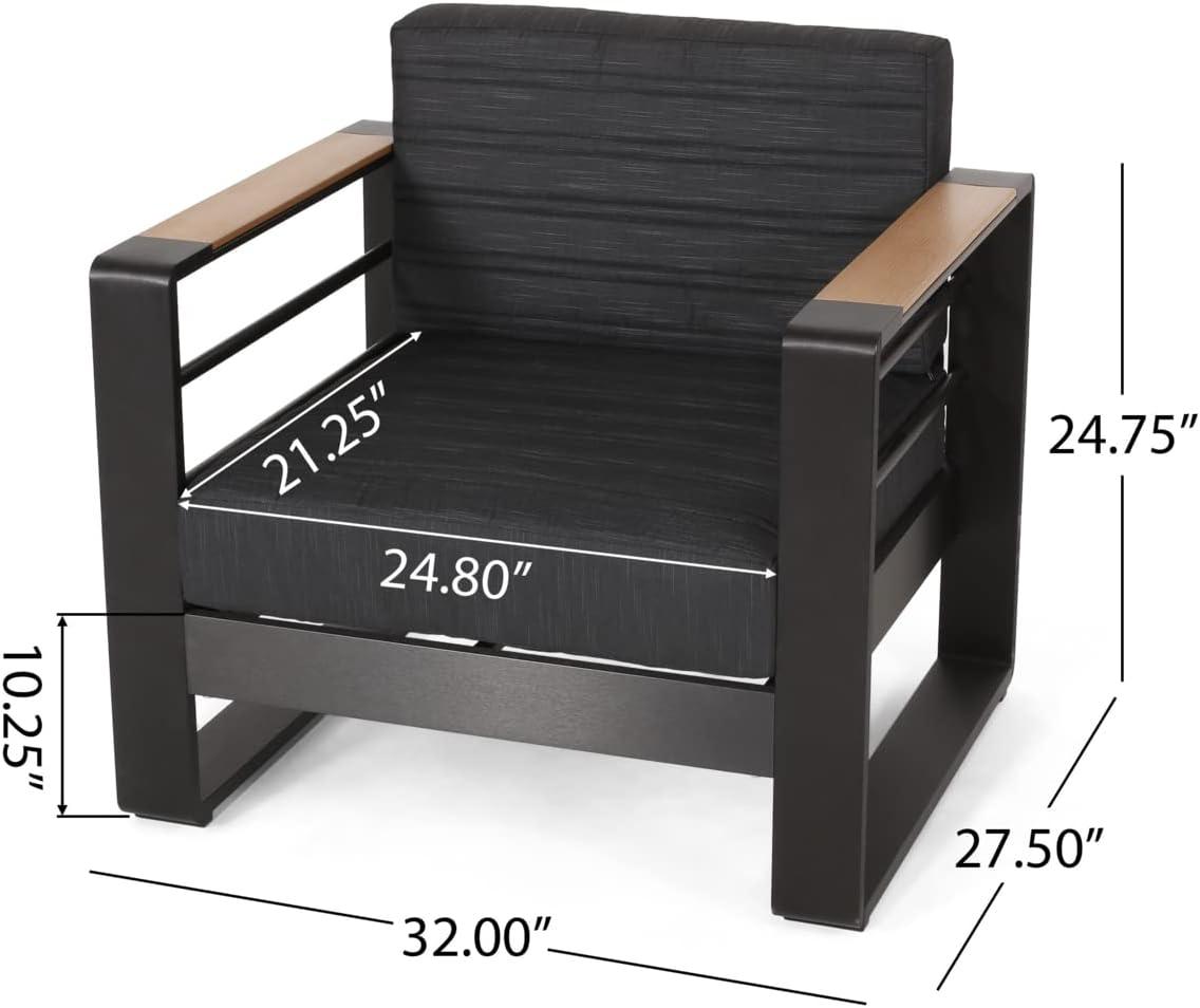 image:imageChristopher Knight Home Ostrander Outdoor Conversation Sets Black Natural Dark Gray