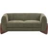 Christopher Knight Home Alma 63″ Boucle Loveseat with Wood Legs, 2 Seater Sofa Couches for Living Room, Upholstered Couch Chair, Soft Seating Lounge Sofa Chair, Cozy Loveseat with Armrest, Navy Blue(Olive-green)