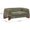 Christopher Knight Home Alma 63″ Boucle Loveseat with Wood Legs, 2 Seater Sofa Couches for Living Room, Upholstered Couch Chair, Soft Seating Lounge Sofa Chair, Cozy Loveseat with Armrest, Navy Blue(Olive-green)