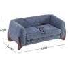 Christopher Knight Home Alma 63″ Boucle Loveseat with Wood Legs, 2 Seater Sofa Couches for Living Room, Upholstered Couch Chair, Soft Seating Lounge Sofa Chair, Cozy Loveseat with Armrest, Navy Blue(Navy Blue)