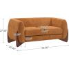 Christopher Knight Home Alma 63″ Boucle Loveseat with Wood Legs, 2 Seater Sofa Couches for Living Room, Upholstered Couch Chair, Soft Seating Lounge Sofa Chair, Cozy Loveseat with Armrest, Navy Blue(Caramel)
