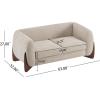 Christopher Knight Home Alma 63″ Boucle Loveseat with Wood Legs, 2 Seater Sofa Couches for Living Room, Upholstered Couch Chair, Soft Seating Lounge Sofa Chair, Cozy Loveseat with Armrest, Navy Blue(Almond)