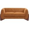 Christopher Knight Home Alma 63″ Boucle Loveseat with Wood Legs, 2 Seater Sofa Couches for Living Room, Upholstered Couch Chair, Soft Seating Lounge Sofa Chair, Cozy Loveseat with Armrest, Navy Blue(Caramel)