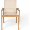 Christopher Knight Home Bonnie Outdoor Dining Chairs Set of 2, Acacia Wood Dining Chair, Mesh Seating Armchair, Breathable Accent Chairs, Comfortable Dining Chair for Balcony Backyard Poolside, Teak