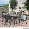 Christopher Knight Home Cayman Outdoor 6-Seater Cast Aluminum Dining Set, 7-Pcs Set, Black Sand(7pcs Dining Set)