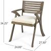 Christopher Knight Home Coronad Outdoor 2-Seater Acacia Wood Bistro Set, Gray and Crème