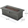 Christopher Knight Home Crested Bay Outdoor Aluminum Chat Set with Rectangular Fire Pit, 3-Pcs Set, Khaki / Gray / Black