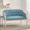 Christopher Knight Home Faye Classical Fabric Tufted Loveseat, Blue / Antique(Blue / Antique)