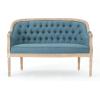 Christopher Knight Home Faye Classical Fabric Tufted Loveseat, Blue / Antique(Blue / Antique)