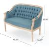 Christopher Knight Home Faye Classical Fabric Tufted Loveseat, Blue / Antique(Blue / Antique)