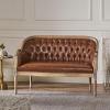 Christopher Knight Home Faye Classical Fabric Tufted Loveseat, Blue / Antique(Cognac + Antique)