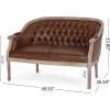 Christopher Knight Home Faye Classical Fabric Tufted Loveseat, Blue / Antique(Cognac + Antique)