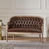 Christopher Knight Home Faye Classical Fabric Tufted Loveseat, Blue / Antique(Dark Brown + Antique)