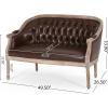 Christopher Knight Home Faye Classical Fabric Tufted Loveseat, Blue / Antique(Dark Brown + Antique)