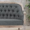 Christopher Knight Home Faye Classical Fabric Tufted Loveseat, Blue / Antique(Dark Gray + Antique)
