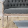 Christopher Knight Home Faye Classical Fabric Tufted Loveseat, Blue / Antique(Dark Gray + Antique)