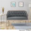 Christopher Knight Home Faye Classical Fabric Tufted Loveseat, Blue / Antique(Dark Gray + Antique)