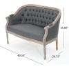 Christopher Knight Home Faye Classical Fabric Tufted Loveseat, Blue / Antique(Dark Gray + Antique)