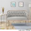 Christopher Knight Home Faye Classical Fabric Tufted Loveseat, Blue / Antique(Light Gray + Antique)