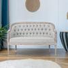 Christopher Knight Home Faye Classical Fabric Tufted Loveseat, Blue / Antique(Light Gray + Antique)
