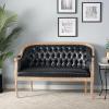Christopher Knight Home Faye Classical Fabric Tufted Loveseat, Blue / Antique(Midnight + Grey)
