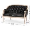 Christopher Knight Home Faye Classical Fabric Tufted Loveseat, Blue / Antique(Midnight + Grey)