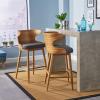 Christopher Knight Home GDFStudio Christopher Knight Home Truda Mid Century Modern Fabric Barstools Set of 2 in Charcoal(Charcoal/Natural)