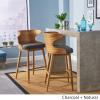 Christopher Knight Home GDFStudio Christopher Knight Home Truda Mid Century Modern Fabric Barstools Set of 2 in Charcoal(Charcoal/Natural)