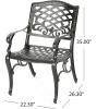 Christopher Knight Home Hallandale Outdoor Sarasota Cast Aluminum Rectangular Dining Set, 7-Pcs Set, Hammered Bronze