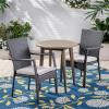 Christopher Knight Home Kearns Outdoor 3 Piece Wood and Wicker Bistro Set, Gray Finish/Gray/Gray