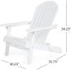Christopher Knight Home Maison Outdoor 5 Piece Acacia Wood/Light Weight Concrete Adirondack Chair Set with Fire Pit, 30.25 “W x 35.75 “D x 34.25 “H, White + Gray