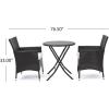 Christopher Knight Home Malaga Outdoor Wicker Bistro Set with Water Resistant Cushions, 3-Pcs Set, Multibrown / Beige