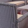 Christopher Knight Home Mason Outdoor 7 Seater Wicker Chat Set with Fire Pit, Brown/Tan/Brown