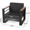 Christopher Knight Home Ostrander Outdoor Conversation Sets, Black + Natural + Dark Gray