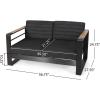 Christopher Knight Home Ostrander Outdoor Conversation Sets, Black + Natural + Dark Gray