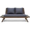 Christopher Knight Home Sedona Outdoor Acacia Wood 6 Seater Chair Loveseat Cushions Chat Patio Furniture Conversation Sets with Coffee Table, 37 “W x 28.25 “D x 29.5 “H, Gray + Dark Gray