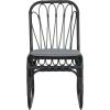 Christopher Knight Home Set of 2 Busby Patio PE Wicker Dining Chairs, Outdoor Woven Rattan Accent Chair with Iron Frame+Cushion, Fully Assembled Lounge Chair Outdoor for Garden/Balcony, Black+Grey(Black+grey)