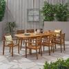 Christopher Knight Home Stamford Outdoor Acacia Wood Expandable 8 Seater Dining Set, Teak
