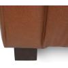 Goyette 3 Seater Sofa – Faux Leather – Cognac Brown/Dark Walnut(Cognac Brown + Dark Walnut)