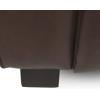 Goyette 3 Seater Sofa – Faux Leather – Cognac Brown/Dark Walnut(Dark Brown + Dark Walnut)