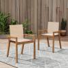 Christopher Knight Home Bonnie Outdoor Dining Chairs Set of 2, Acacia Wood Dining Chair, Mesh Seating Armchair, Breathable Accent Chairs, Comfortable Dining Chair for Balcony Backyard Poolside, Teak