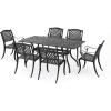 Christopher Knight Home Cayman Outdoor 6-Seater Cast Aluminum Dining Set, 7-Pcs Set, Black Sand(7pcs Dining Set)